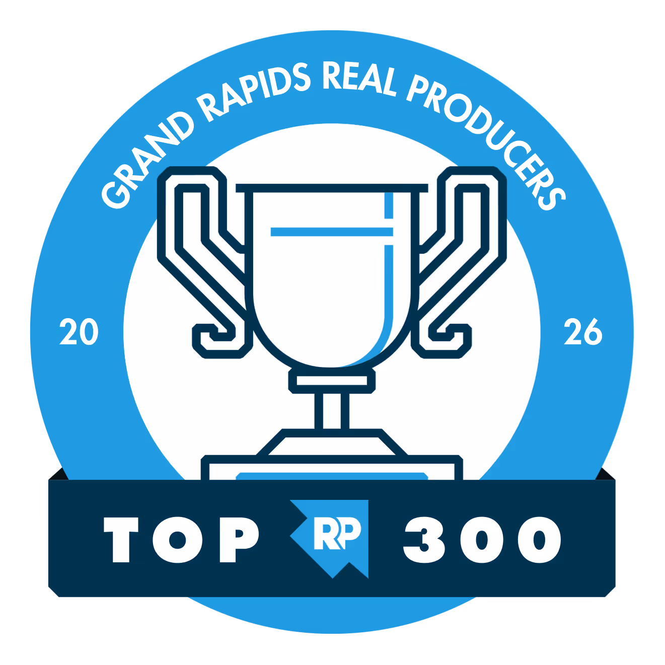 Real Producers Top 300 recognition badge
