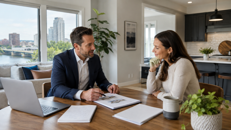 Grand Rapids Realtor meeting with a physician home buyer about a physician loan and local home search