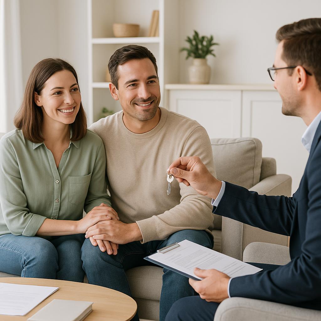 Grand Rapids homeowner and agent discussing the best time to sell a home while reviewing a calendar and listing activity in a well-lit kitchen.